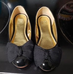 Janie and Jack Size 9 Black Leather Flats